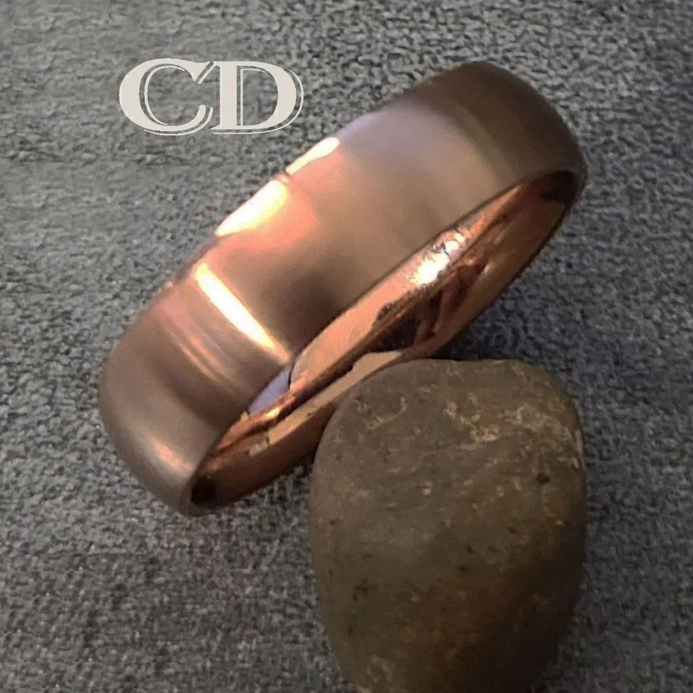 Men's Rose Gold Wedding Ring Band - Rose Gold Wedding Ring for Men
